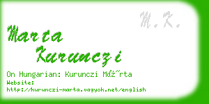 marta kurunczi business card